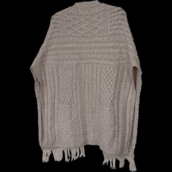 Aran Craft 100% Merino Wool Shawl Fringe Trim Parsnip Missy One Size - Picture 7 of 12
